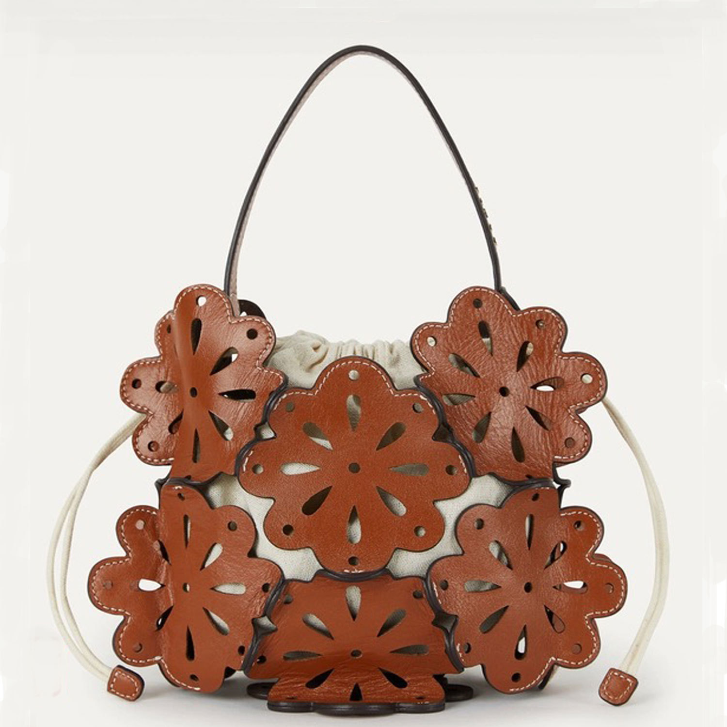 Bolsa de ombro bucket com patchwork floral para mulher_voghion.com
