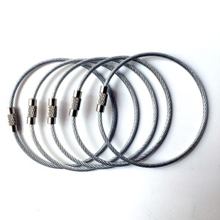 Manufacturer Supplies Stainless Steel Wire Rope Buckle, Colorfulful Rubber-Coated Key Ring, Luggage Tag, Wire Ring, Edc Accessories