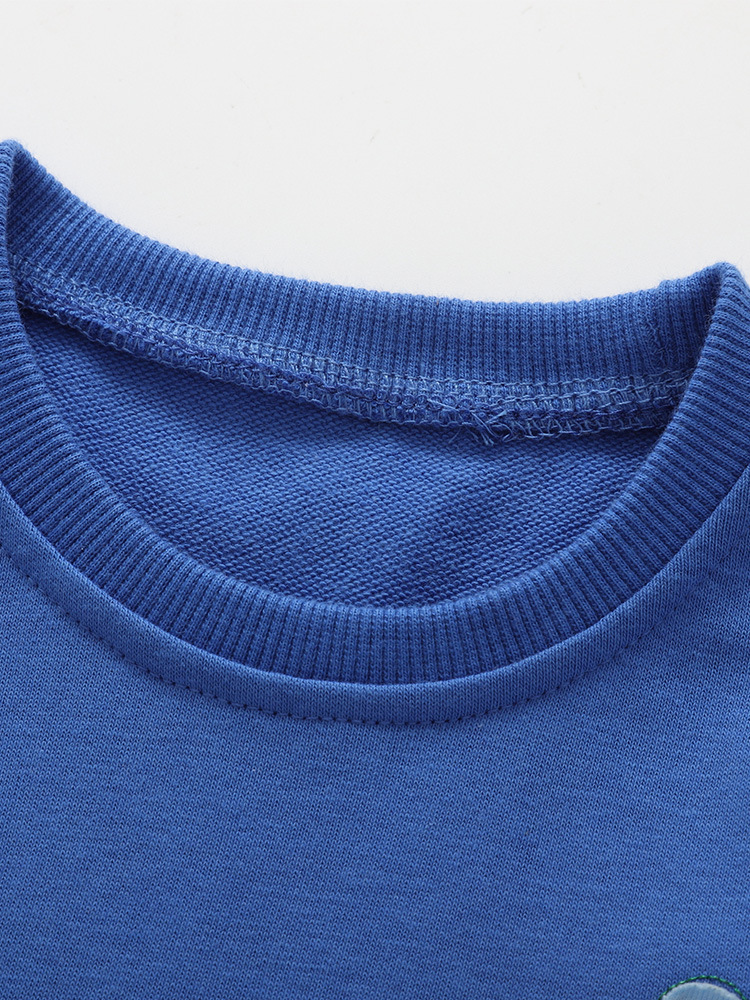 Cross-border malwee ropa infantil otoño-invierno nueva linda niña de cuello redondo de manga larga para niños europeos y estadounidenses