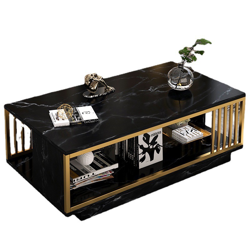 Mesa de café sala de estar piso pequeño apartamento casa moderna Luz de lujo Oficina mesa de té casa de alquiler minimalista mesa rectangular