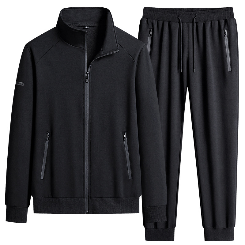 Transfronterizos algodón ropa deportiva casual hombre chaqueta de carrera chaqueta de mediana edad padres dos piezas conjunto de primavera y otoño 2026 image 12