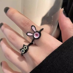 Cute and quirky eye-shaped ring for women, 2023 new arrival index finger ring, unique and niche design sense, open and adjustable finger ring