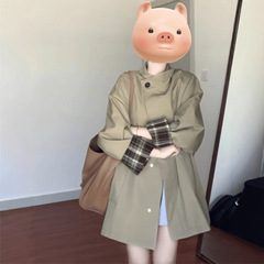 【杭州发货】早秋卡其色风衣外套女2025春秋新款中长款小个子大衣