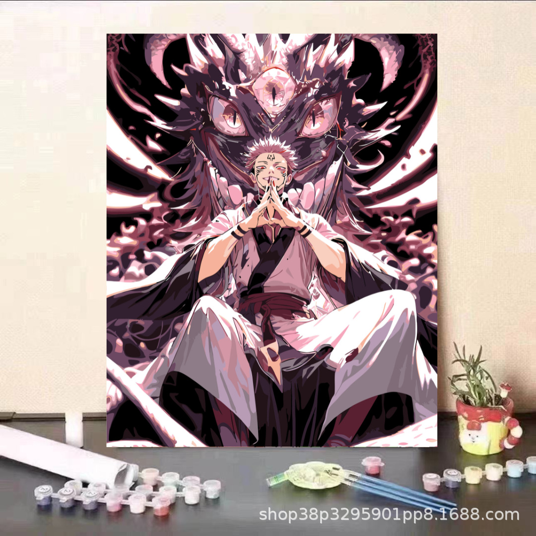 DiDi [al por mayor] pintura al óleo digital dibujos animados dibujos animados pinturas decorativas hechas a mano 40 * 50