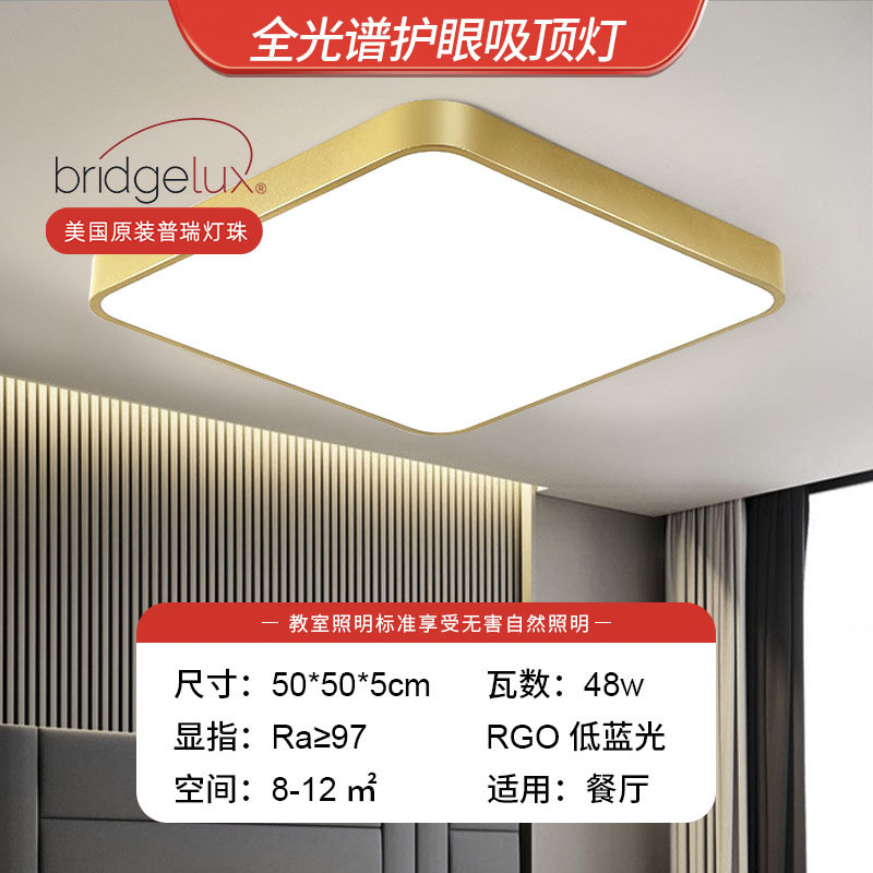 Luz de techo LED para sala de estar, diseño redondo minimalista moderno, elegante color dorado, adecuada para dormitorio, estudio, balcón, pasillo, iluminación de estilo ligero y lujoso.