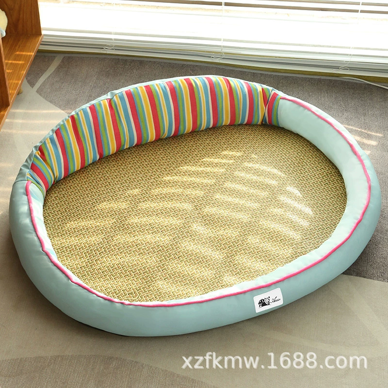 [夏季猫窝狗窝凉席四季通用泰迪小型犬狗垫子床垫子宠物猫咪用]