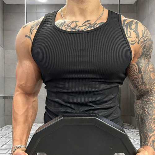 Summer Fashion Sweat Absorbent Ribbed Backless Tank Top for Sports and Fitness, Elastic Slimming sleeveless Solid Color Base Layer Breathable Quick Dry Training