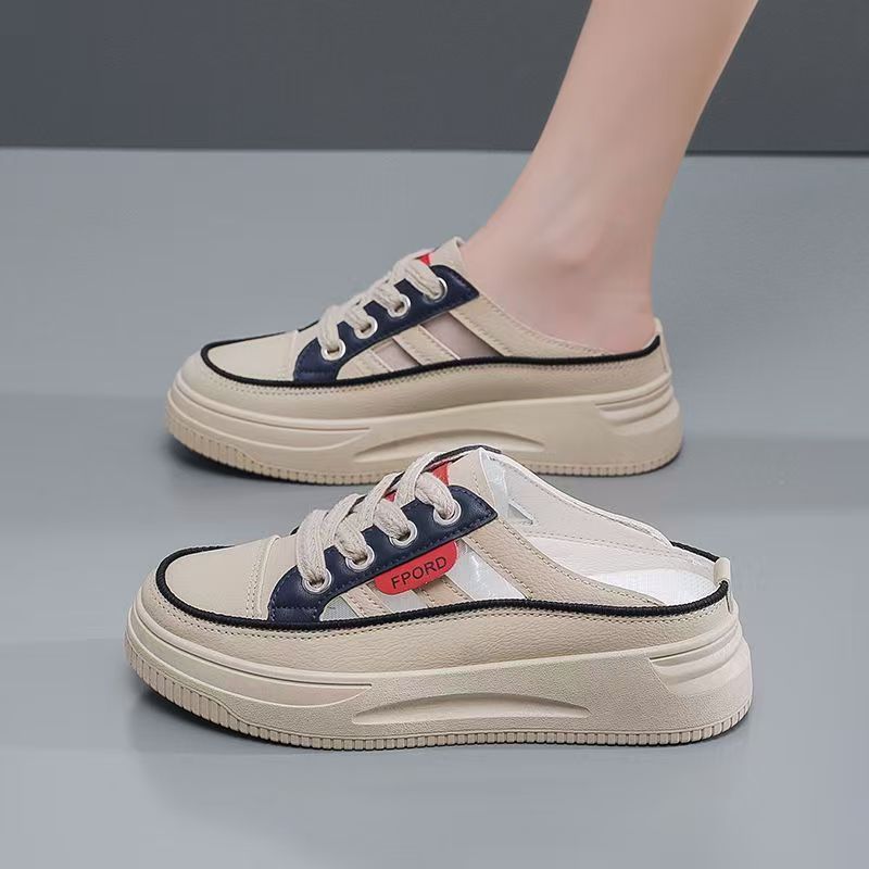 2026 zapatillas de fondo grueso para mujeres con lazos de cabeza redonda con zapatillas frías con la cabeza de medio remolque antideslizante con suela suave universal no cansará los pies image 7
