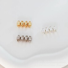 14k包金保色18k厚银DIY配件吸铁扣圆桶形强磁扣手链项链扣连接扣