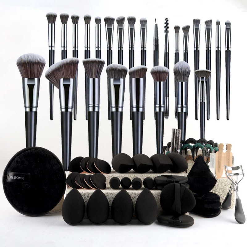 62-Piece Set of Small Chanel-Style Cosmetic Bags, Makeup Brush Set, Portable Toiletry Travel Powder Puff, Makeup and Beauty Tool Set 62-Piece Set of Small Chanel-Style Cosmetic Bags, Makeup Brush Set, Portable Toiletry Travel Powder Puff, Makeup and Beauty Tool Set