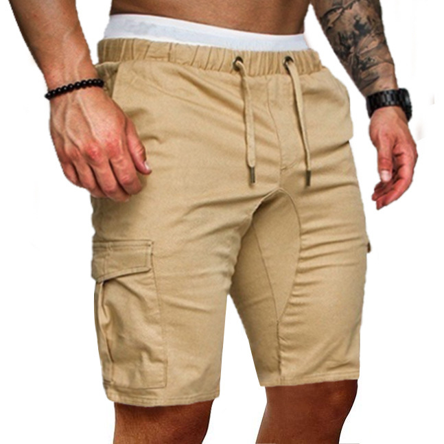 2021 foreign trade new men's casual tooling multi-pocket shorts European size color loose plus size sports pants men