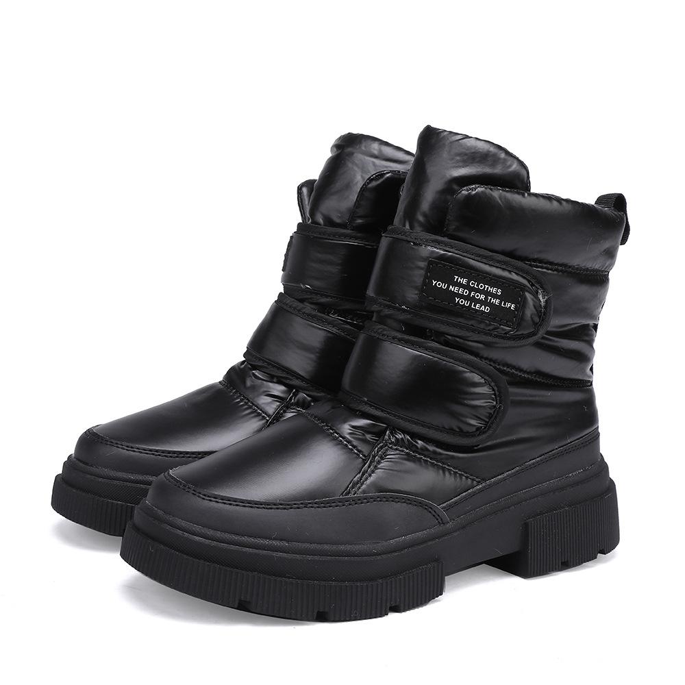 Nueve copos de nieve de color de comercio exterior ruso lana suela interior antideslizante transfronteriza botas de nieve de invierno de tamaño grande