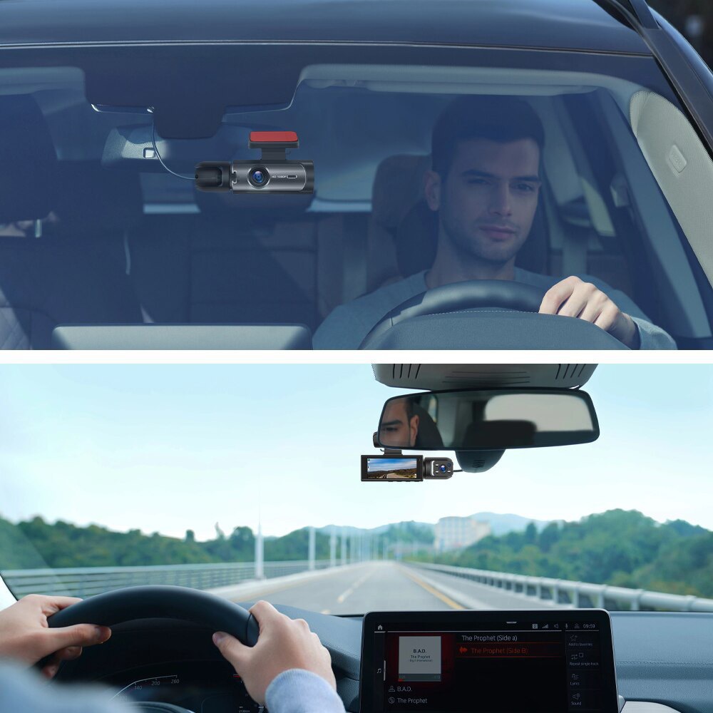 Cross-border M8 Dash Cam 1080P HD Night Vision Dashboard Front Interior Rear Triple-Camera Recorder