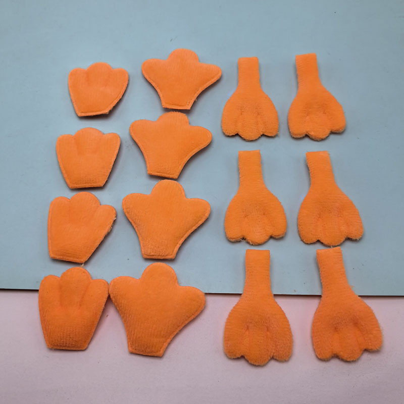 New ultrasonic embossed double-sided plush duck claw DIY jewelry accessories shoes and socks bag jewelry decorative material crown