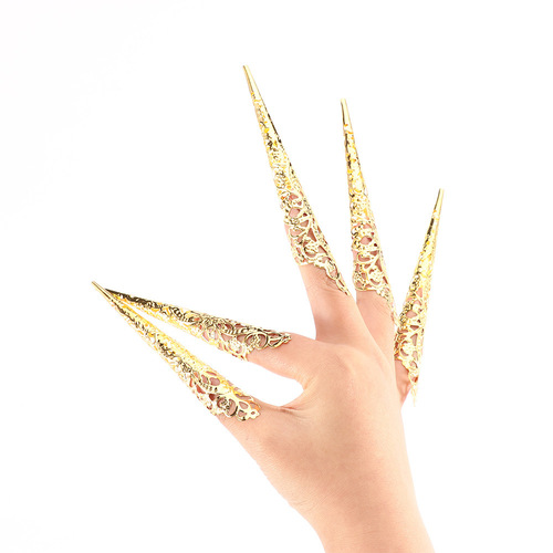 European and American accessories, personalized ethnic style, ancient style belly dance set, dance props, golden Tianzhu girl nails, female style