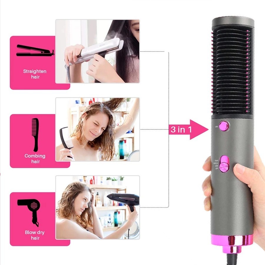 Care New Home Blowing Straight Hair Curl Styling Stick Set Tube Hot Air Comb_voghion.com