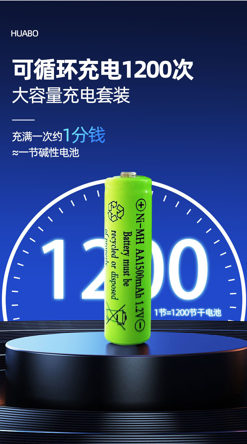 Huabo Ni-Mh Rechargeable Batteries, Children's Toy Batteries, Razor Batteries, Microphone Batteries, Blood Pressure Monitor Batteries, Remote Control Batteries