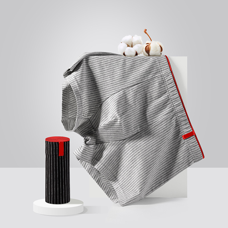 2022 Autumn Winter New Combed Cotton High Quality Men's Underwear Striped Fashion Boxers Comfortable Men's Underwear