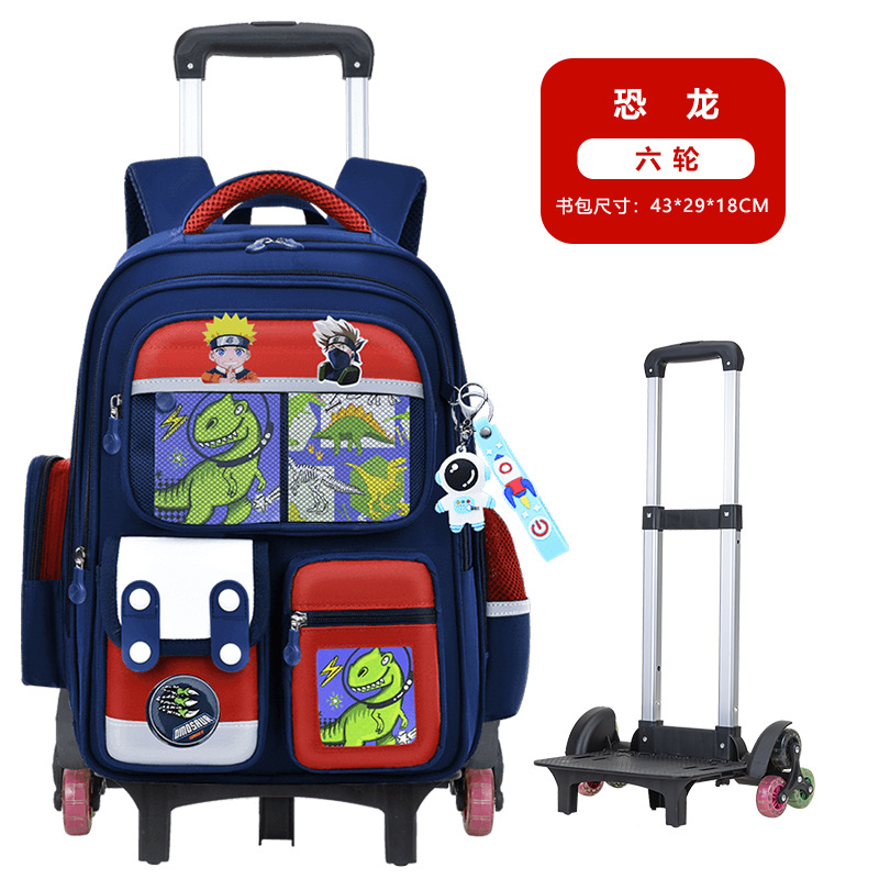 Nuevas mochilas de tirón para estudiantes de primaria 1236 grados niños escaleras de dibujos animados mochila de hombro de gran capacidad para hombres y mujeres