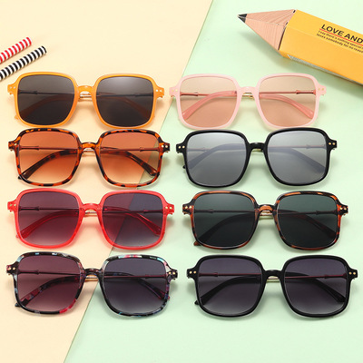 2021 new pattern children Sunglasses baby Sunglasses Korean Edition Child Eye personality Metal frame children glasses