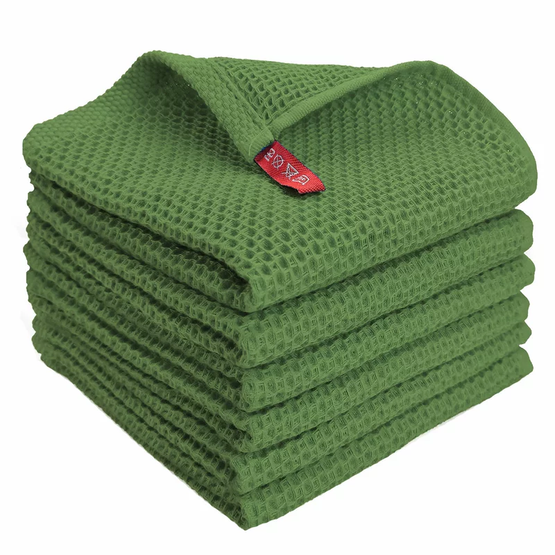 Cotton honeycomb water absorption and thickened rags, kitchen cleaning dishes, towels Baishi cloth square towel, pineapple grid