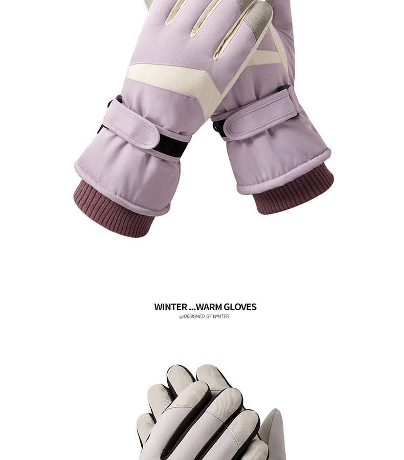 Men's and women's ski gloves winter outdoor riding electric bike with wool thickened anti-cold wind anti-water touch screen protective warm gloves_voghion.com