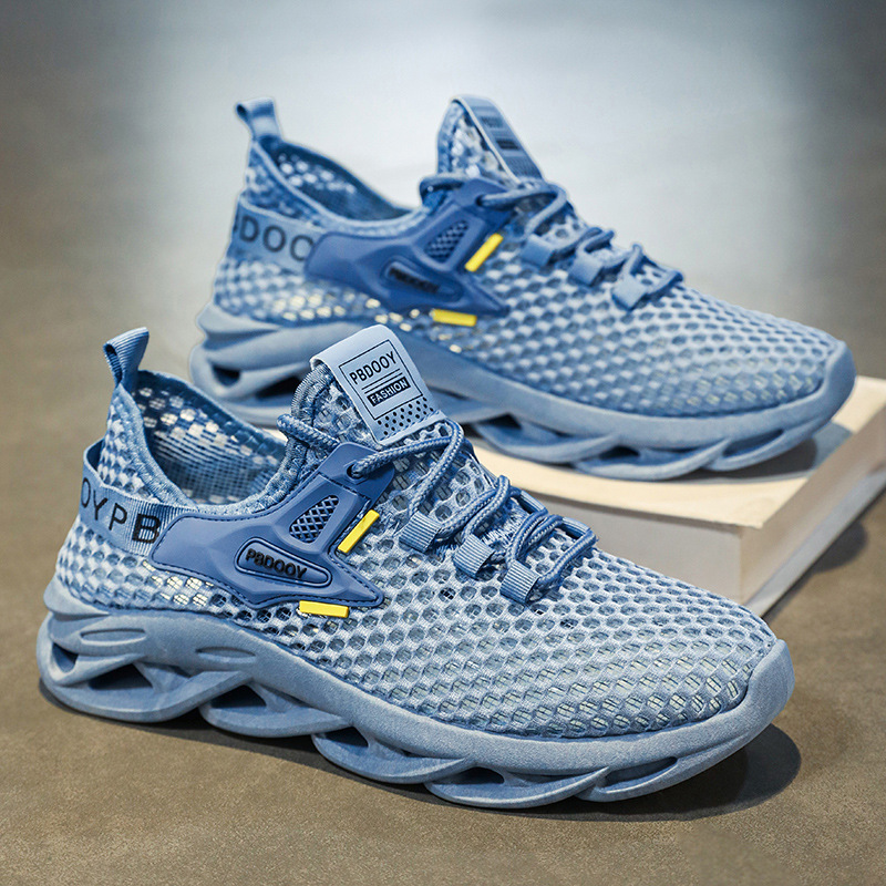 Summer Men's Shoes New Breathable Hollow Mesh Shoes Men's Sports Shoes Trendy Versatile Thick-Soled Casual Coconut Shoes for Men