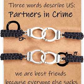 欧美简约合金手铐磁铁相吸情侣手链一对男女手绳饰品批发外贸专供