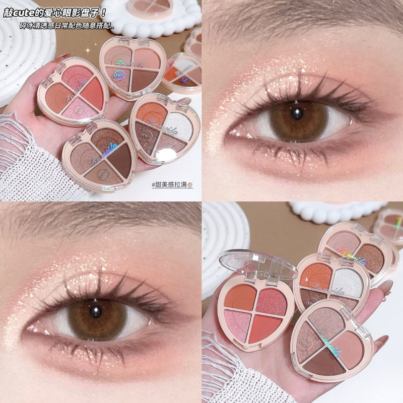 Latinoamérica coreana de cuatro colores de sombra de ojos, polvo brillante de perlas, polvo brillante fino, maquillaje diario de sombra de ojos, fiesta estudiantil