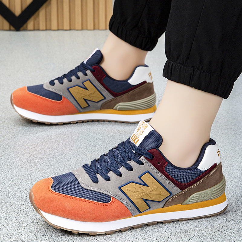 New Mesh Breathable Sports N-Shaped Cold-Adhesive Shoes for Men, Ultra-Light Soft-Soled Running Shoes, Export Casual Men's Shoes Wholesale