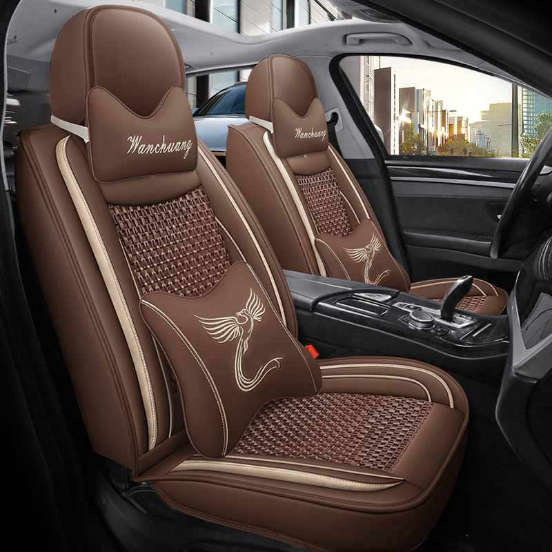 Universal – Seat cushion, seat cover Leather Flax Universal - noble-coffee-luxury-leather-with-ice-silk