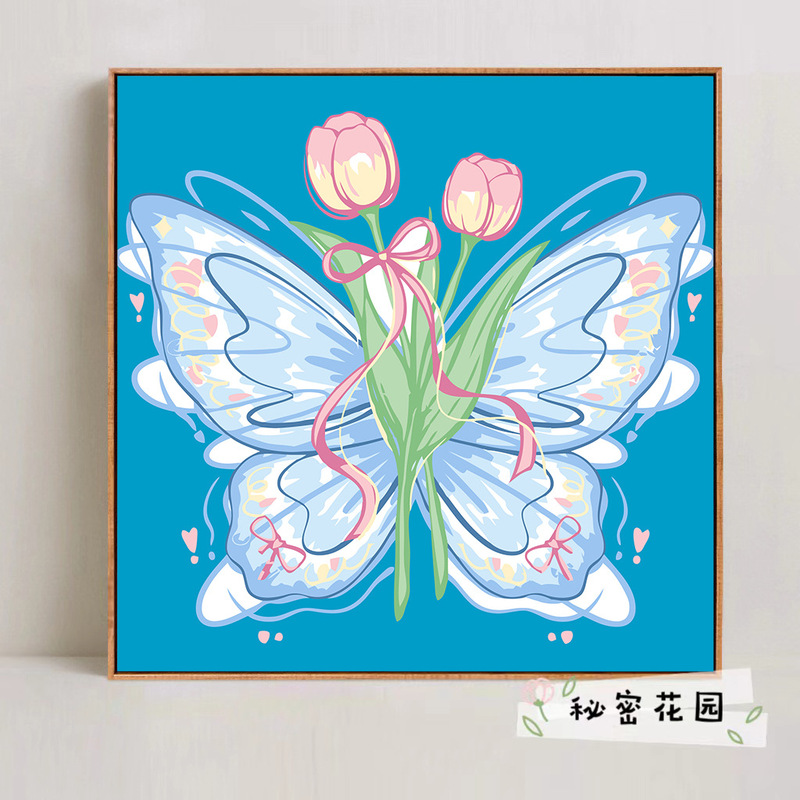 蝶デジタル油絵 diy 着色油絵子供の手描き蝶装飾絵画装飾品メーカー卸売|undefined
