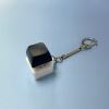 Single button white shell-black hat