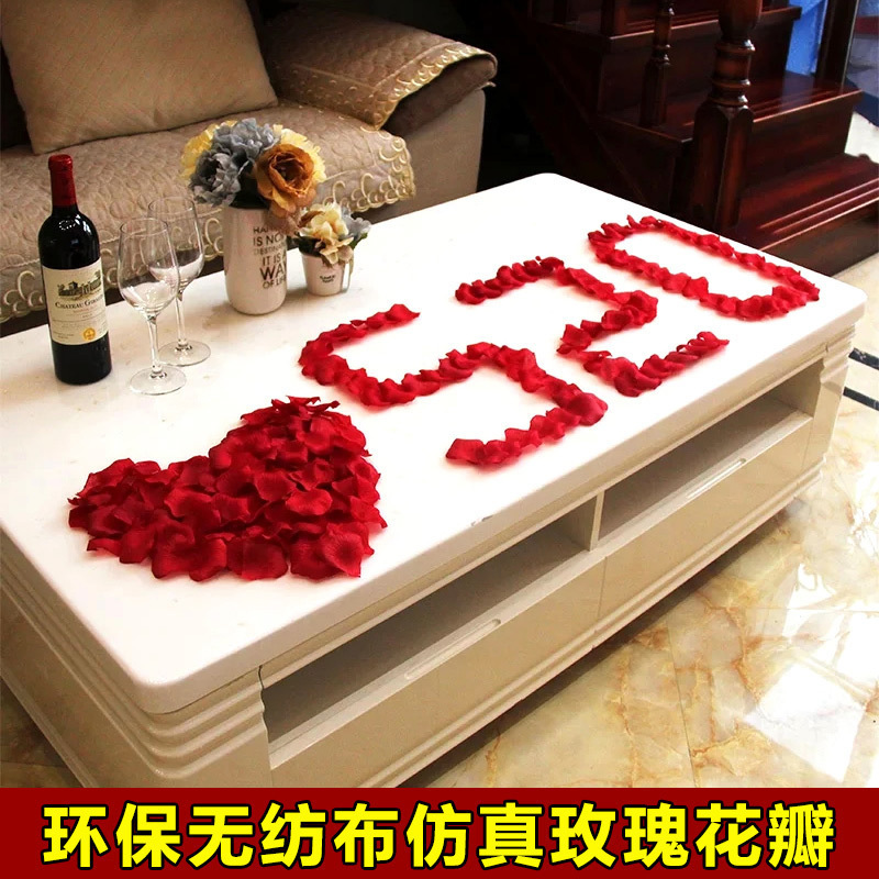 Wedding simulation rose petals confession scene decoration Valentine's Day proposal romantic wedding arrangement fake petals rain