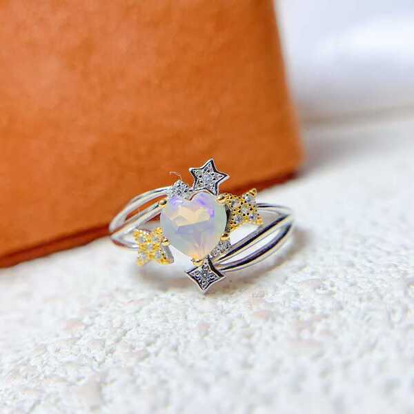 organic fashionable trend universal ring pomegranate heart shaped