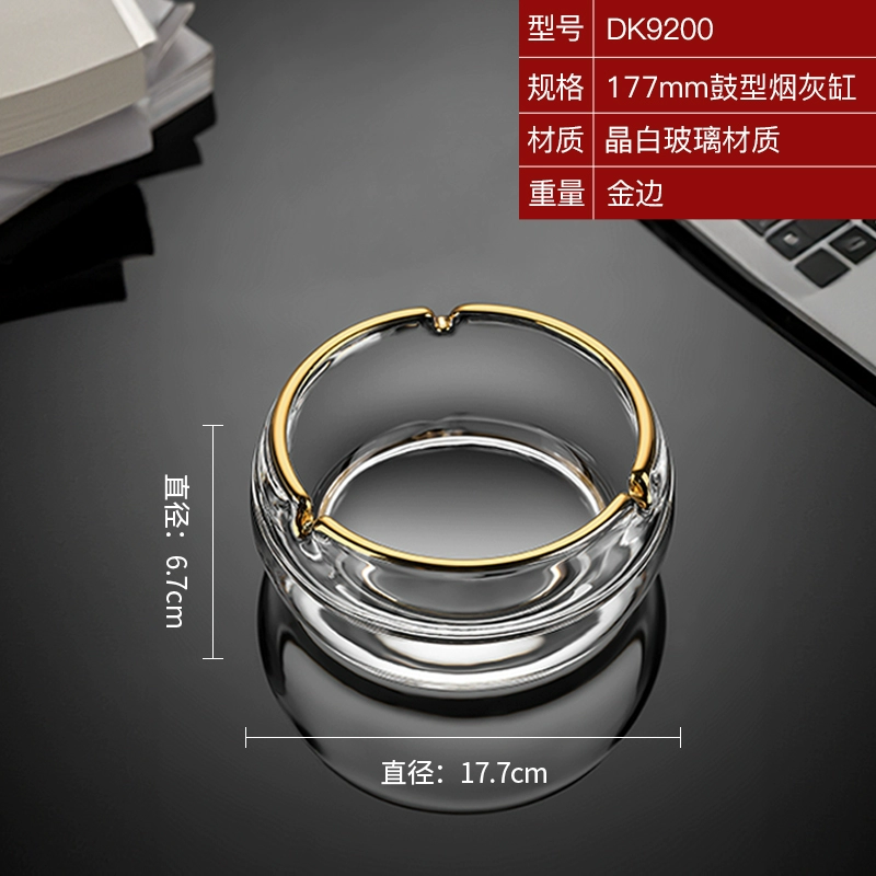 Big glass ashtray for commercial use for office, light luxury style