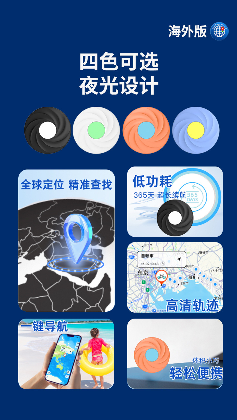 Çift sistem GPS takip cihazı, Android/iOS, evcil hayvan ve eşyalar için