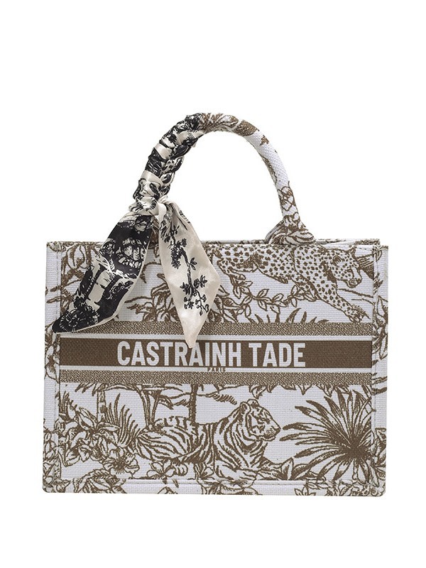 Bolso de mujer nueva impresión de lona transfronteriza bolso animal de la jungla de alta calidad de moda moda bolsa de viaje