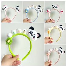 熊猫发箍2025新款花花可爱卡通发卡头箍批发动物园外出洗脸拍照用