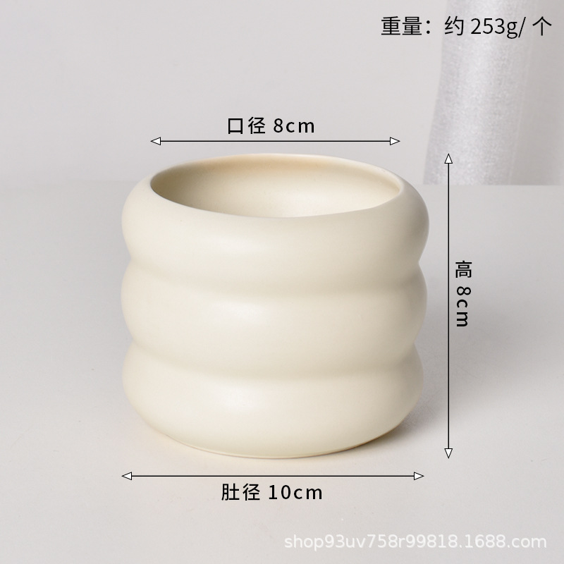 Pot de cerámica crema INS lujo ligero de alto nivel sensación de plantación de orquídeas mariposa simple orquídeas plantación de pot de porcelana blanca Dehua