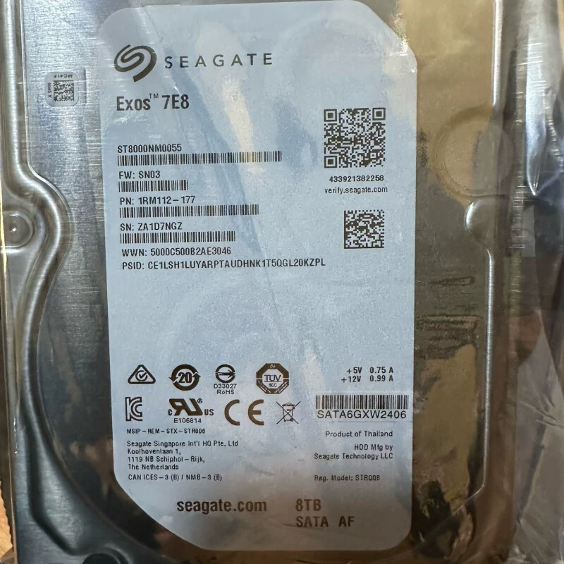 Новый оригинальный 8T диск для видеонаблюдения 8TB механический жесткий диск ST8000NM0055 корпоративного уровня EX