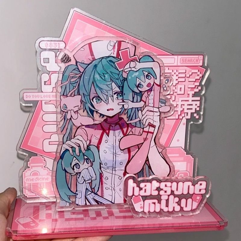 Xiaohongshuと同じスタイルの初音ミク周辺アクリルミクスタンドデスクトップオーナメント、見栄えが良く、友人や親友に贈ることができます。|undefined