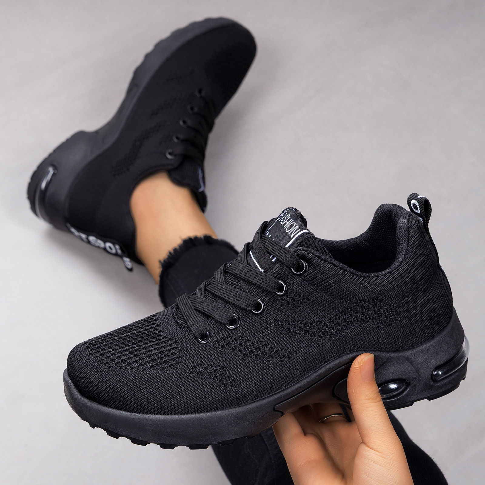 Zapatos de mujer transfronterizos TEMU zapatos de tamaño grande para mujeres zapatos de running air-coated casuales zapatos de malla transpirables zapatos air-coated zapatos