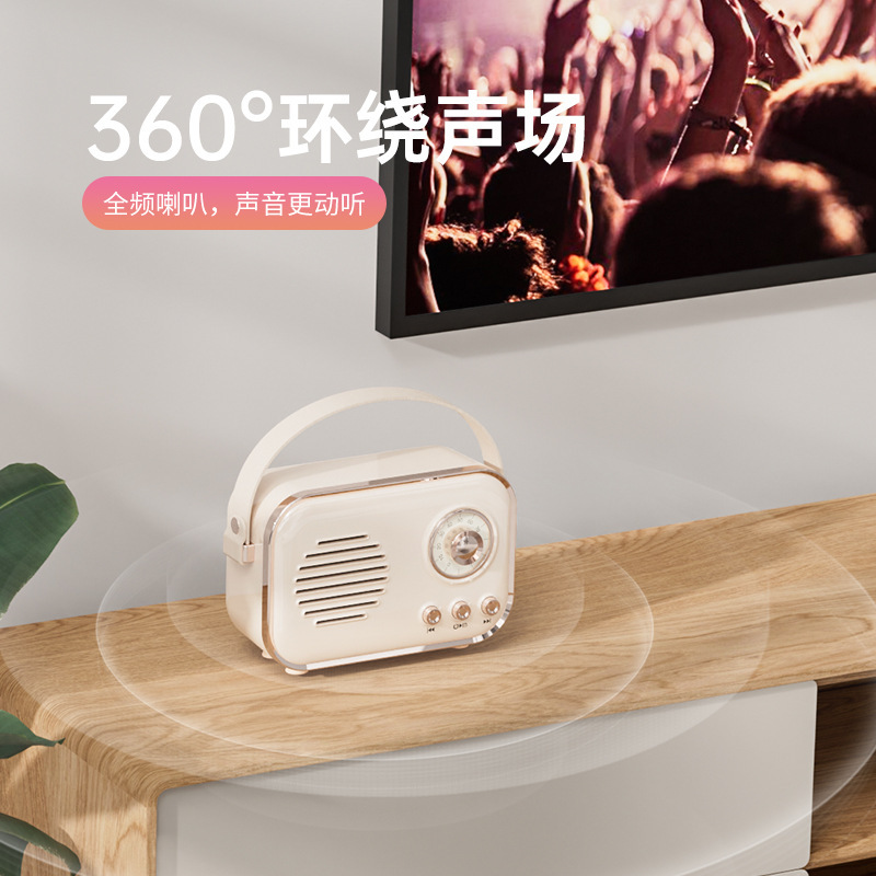 新型レトロラジオbluetoothスピーカーミニ携帯カード|undefined