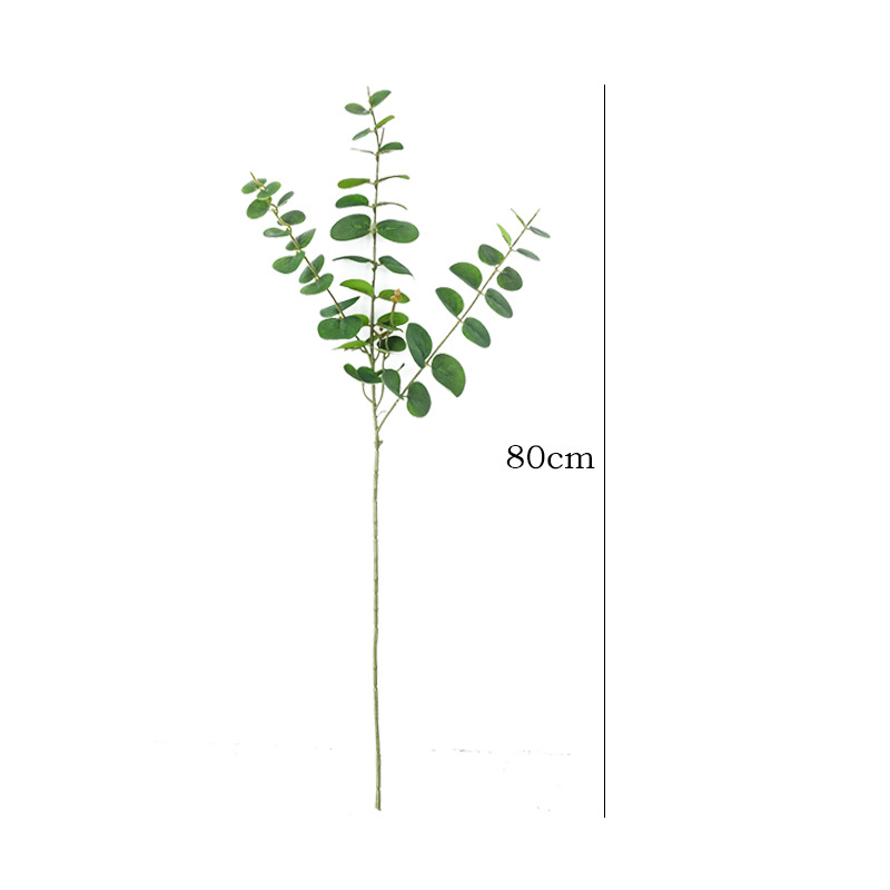 Hojas de eucalipto artificiales táctiles, decoración para hogar y mesa, plantas verdes de imitación, suministro al por mayor
