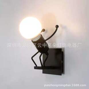 Factory supply machine little man wall lamp creative personality retro restaurant bar wall lamp export foreign trade lighting