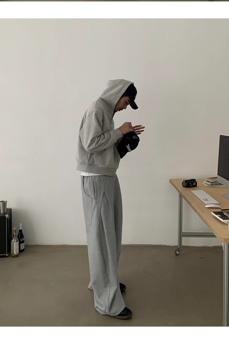Men's Clothing Retro Spring Structure Cut Scimitar Sweatpants Men And Women Loose Casual Straight Sports Pants Trend_viptrois.com