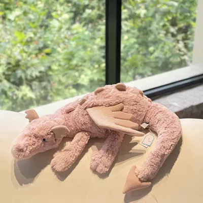 Oyuncaq yastıqlar — Little Flying Dragon - rose-pink-dragon-with-label-dust-bag-70cm