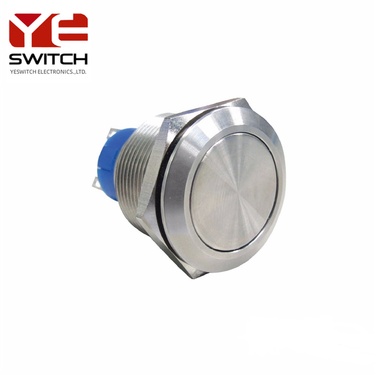 自锁无灯圆形电源启动按键开关 切边防呆易安装防水按键开关【金