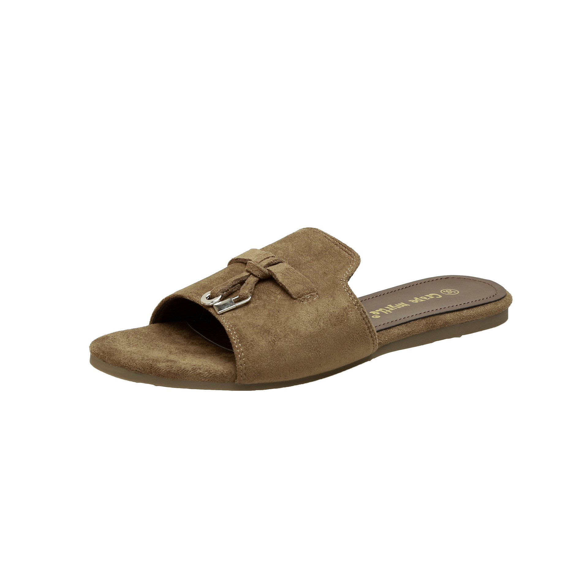 Sandalias de verano con borlas estilo retro y correa con hebilla versátil para mujer, sandalias planas informales para vacaciones de verano para mujer image 9
